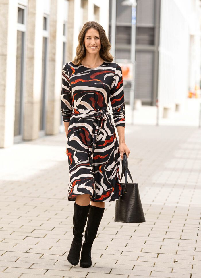 Jurk met schitterende kleurenprint 