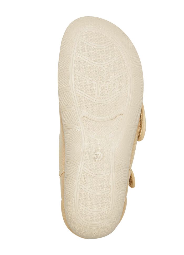 Klittenbandsandaal van elastisch textielmateriaal BEIGE