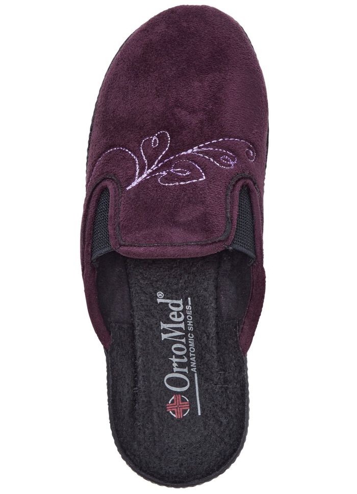 Tweepack klassieke damespantoffels, breedte H, met elastische band 1x MARINE 1x CHIANTI