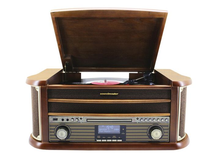 DAB nostalgische stereo-installatie in een echt houten behuizing 