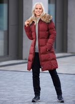 Korte jas met riem WIJNROOD