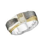 Damesring met 2 ruwe diamanten 