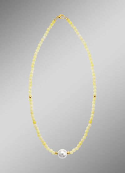 Ketting met parelglans en edelsteenglans 