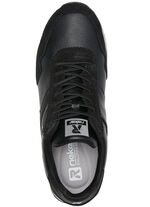 Sneakers met veters en uitneembaar voetbed van textiel ZWART