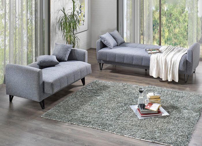 Gestoffeerd meubel met kantelfunctie dat overal in de kamer geplaatst kan worden GRIJS