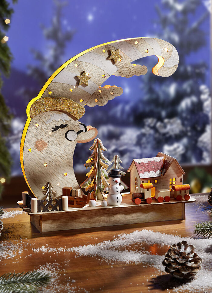 Verlichte houten decoratie 