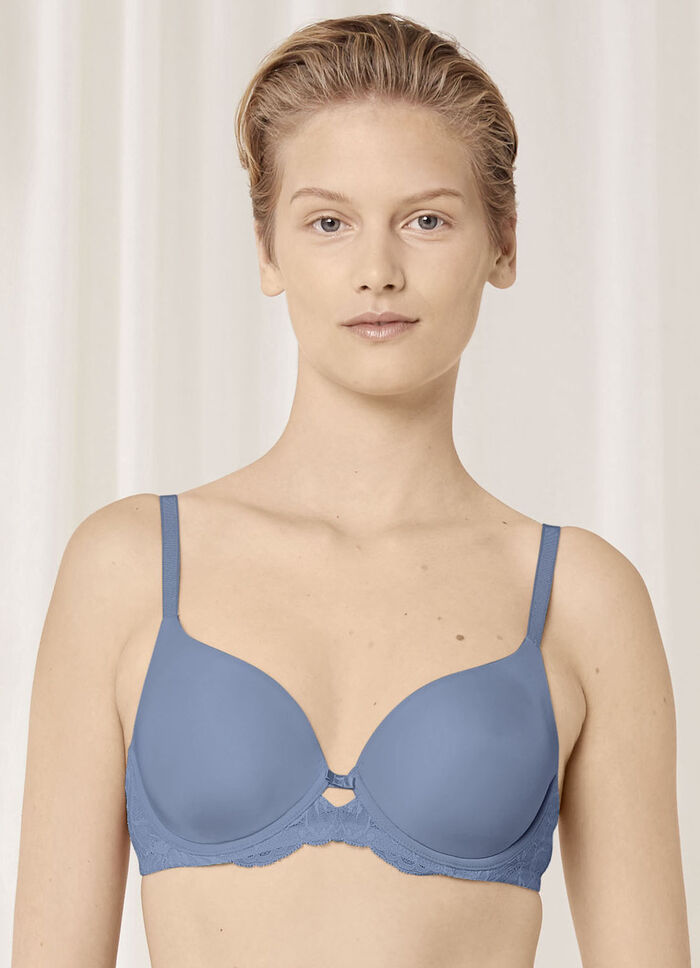 Triumph Amourette beugelbh met elastische kant INDIGOBLAUW