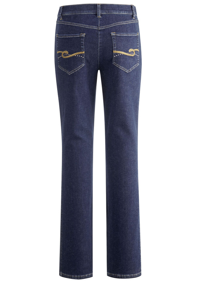 Jeans met 4 zakken DONKERBLAUW