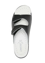 Tweepack klassieke damesmuiltjes, breedte H, met klittenbandsluiting 1x WIT, 1x ZWART