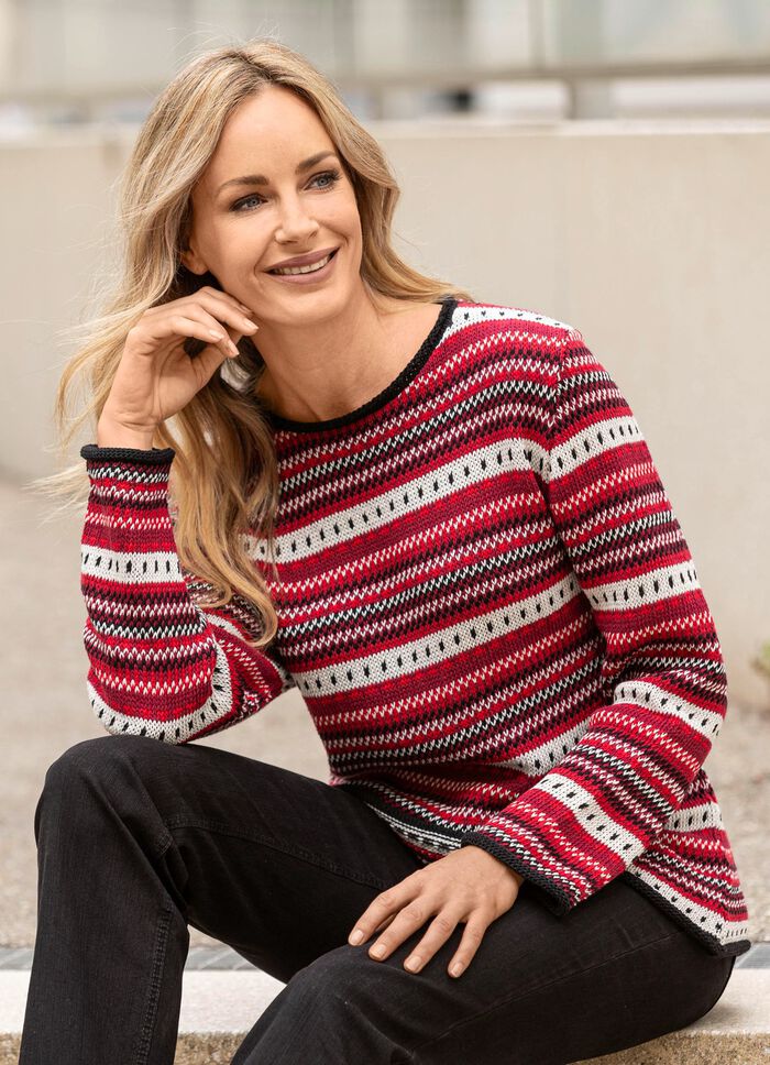 Trui met decoratief strepenpatroon 