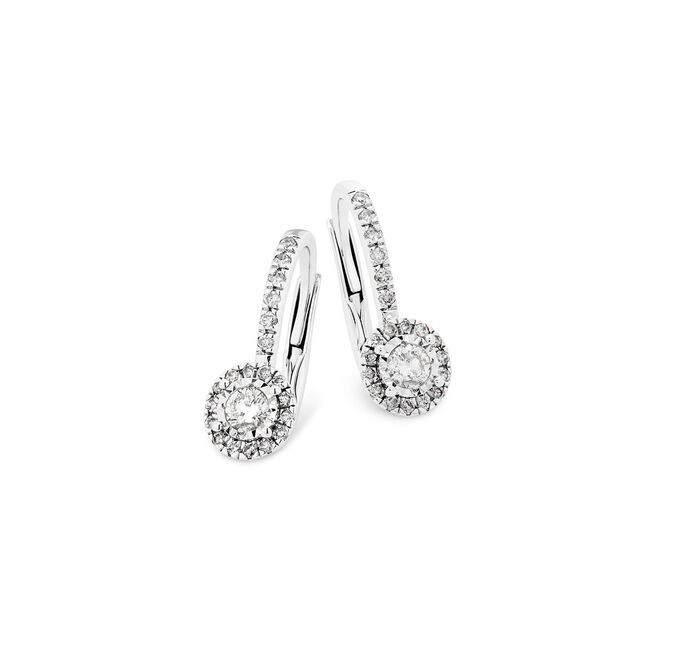 Elegante oorbellen met briljanten en diamanten