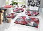 Badmattenset van Grund met geometrisch dessin ROS&Eacute;-GRIJS