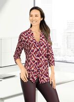 Shirtblouse met opstaande kraag 