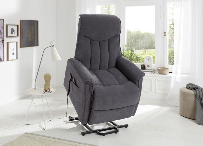 Tv-fauteuil met motor en opstahulp GRIJS