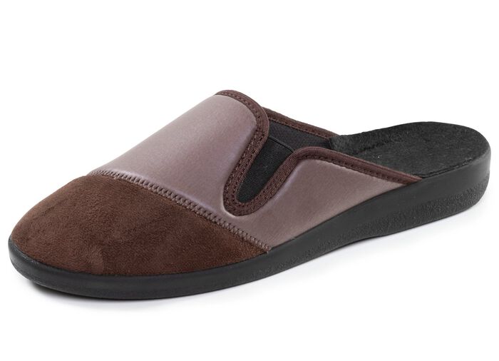 Comfortabele herenslippers, wijdte H, met elastiek 