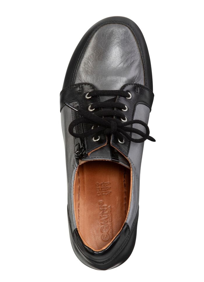 Gemini draver met veters van gedeeltelijk schaduwrijk nappaleer GRIJS-ZWART