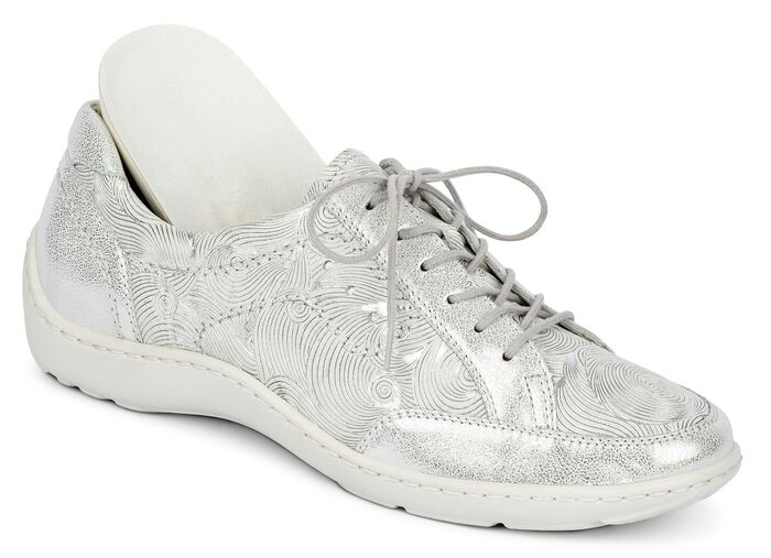 Waldläufer, elegante dames veterschoenen, breedte H, met uitneembaar voetbed MATZILVER