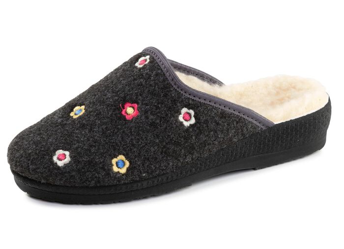 Gevoerde damesslippers, met scheerwol 