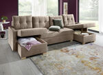 Comfortabele leefruimte met bedfunctie en 3 bedstedes TAUPE