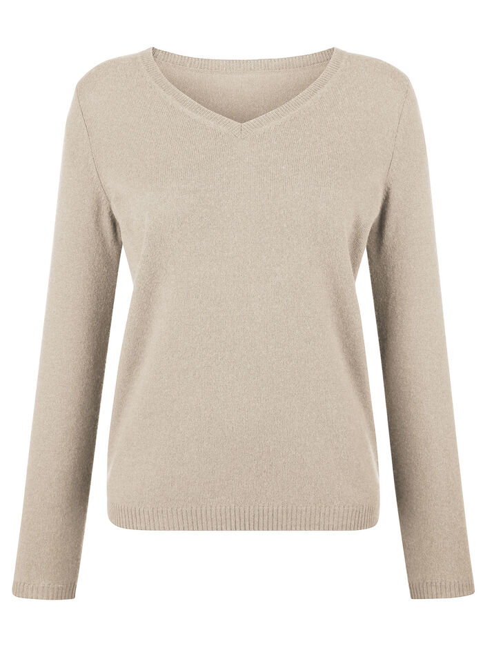 Trui met kasjmiergehalte BEIGE