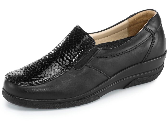 Gemini pantoffels met exotisch reptielreli&euml;f ZWART