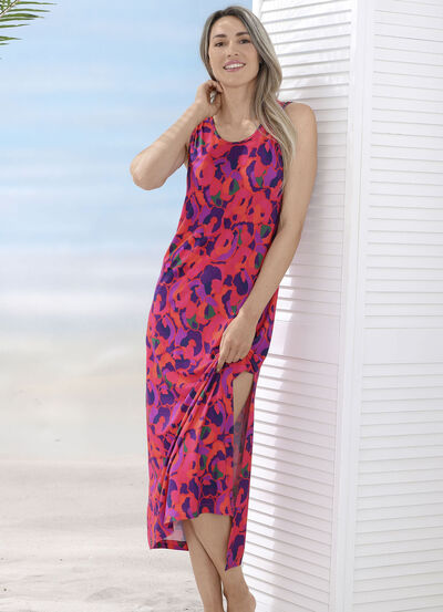 Laurina jurk met inkjetprint, mouwloos 