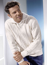 Troyer met korte ritssluiting in 3 kleuren ECRU