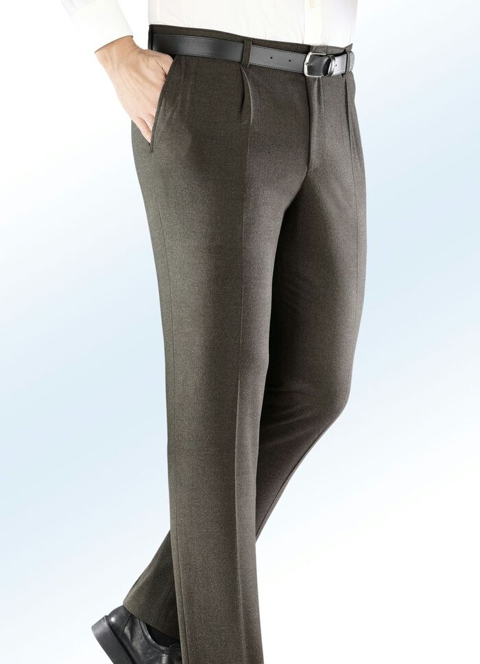 Stretchbroek &lsquo;Klaus Models&rsquo; met plooien 