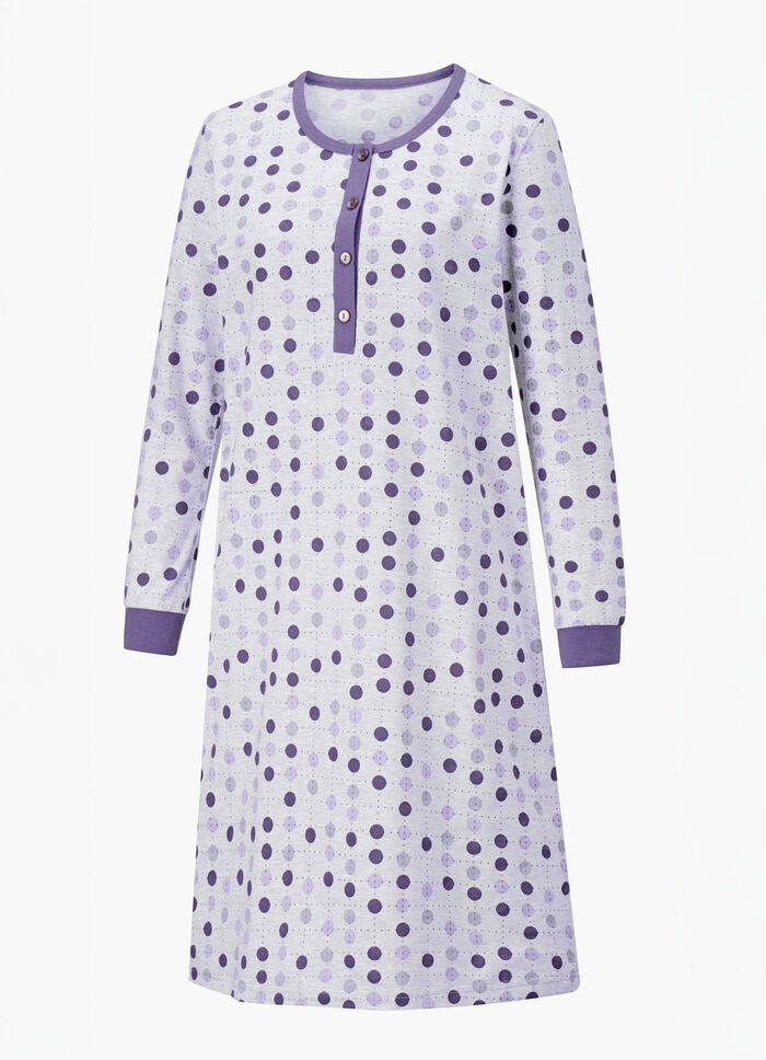 Twee-pack nachthemden, lange mouwen met knoopsluiting en manchetten FUCHSIA/SERING