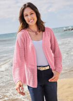 Cardigan met structuur- en opengewerkt patroon 