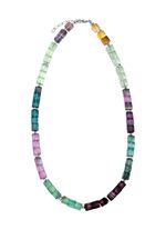 Prachtige set met hematiet, bewerkt en fluoriet in veelkleurig 