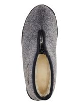 Ademende damespantoffels met rits GRIJS-ZWART