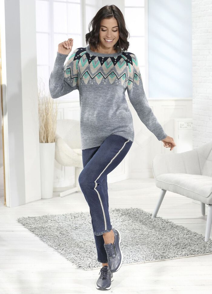 Elegante jeans met strass steentjes DONKERBLAUW