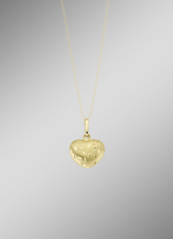 Hartvormige hanger met getextureerde voorkant 