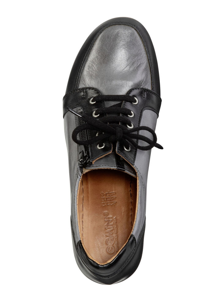 Gemini draver met veters van gedeeltelijk schaduwrijk nappaleer GRIJS-ZWART