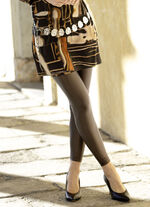 Legging in een fijne glanzende look NUGAAT BRUIN
