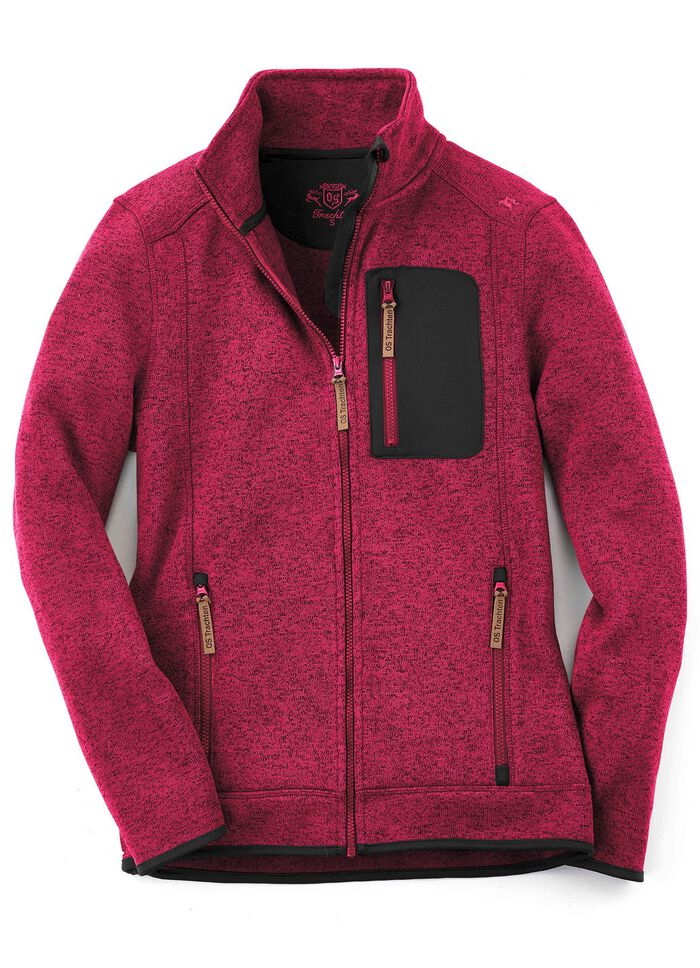 Gebreid fleece kort jack  ROOD