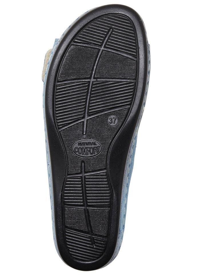 Comfortabele damesmuiltjes, breedte G, met klittenbandsluiting JEANS