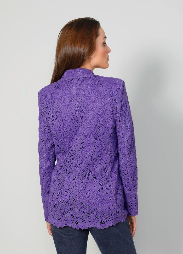 Blazer met gebloemde kanten rand 