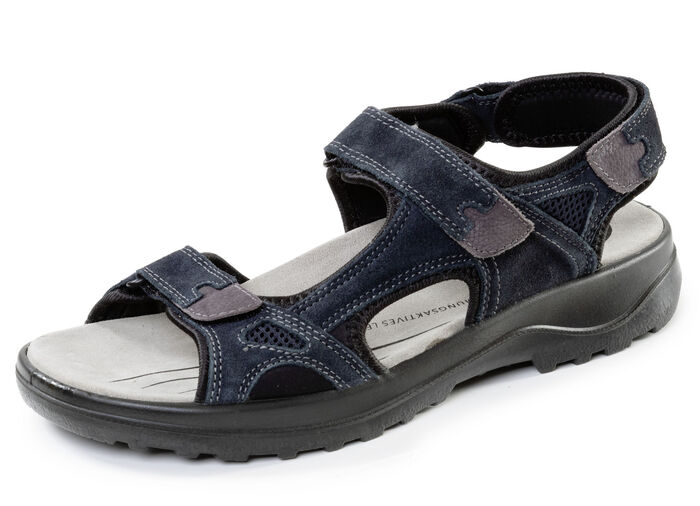 Sportieve heren trekkingsandalen, breedte H, met klittenbandsluiting DUNKELBLAU