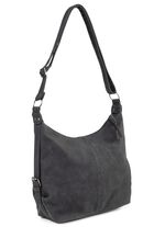 Tas van zacht, subtiel gearceerd synthetisch materiaal ZWART