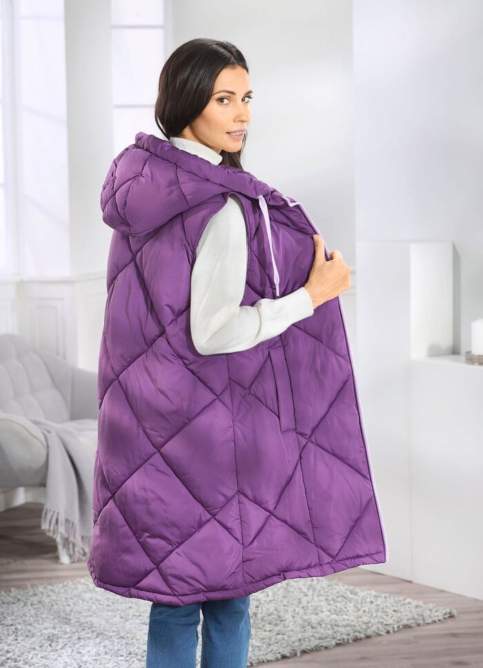 Lang vest met vaste capuchon 