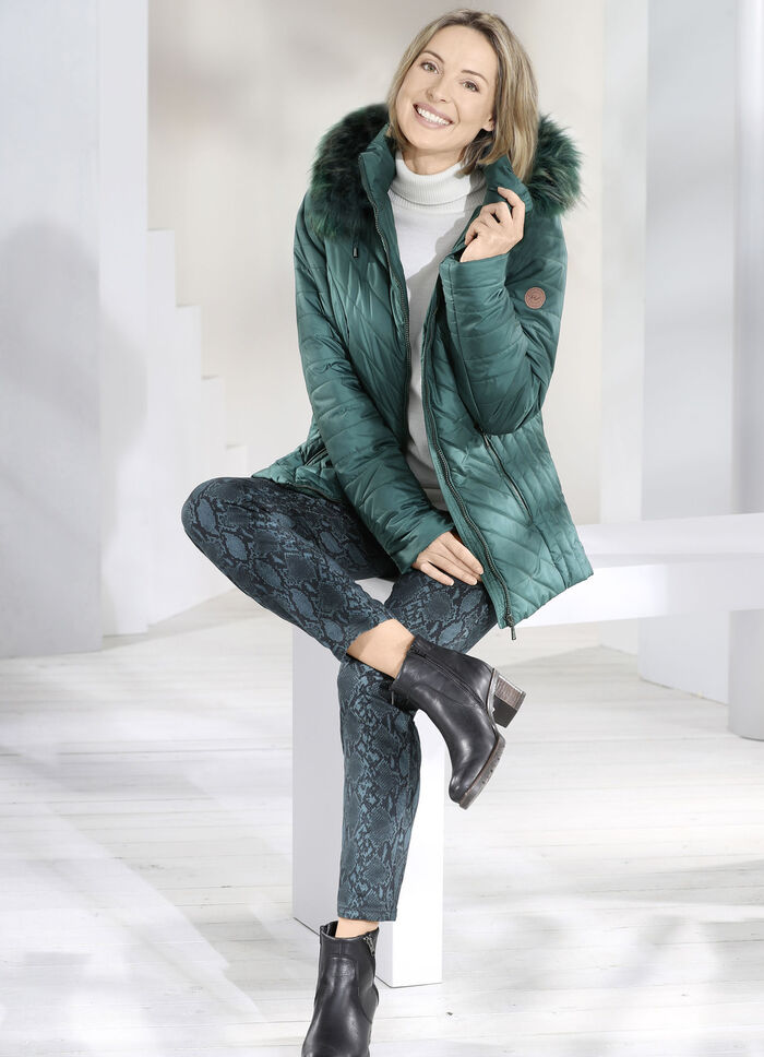 Broek met trendy reptieldessin 