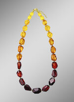 Elegante ketting met barnsteen en hematiet 