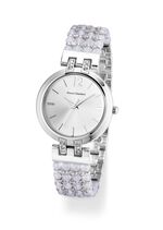 Pierre Chaubert quartz dameshorloge met metalen kast en metalen band 