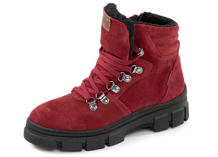 ELENA EDEN, warme dameslaarzen, winterschoenen, breedte H, met uitneembaar voetbed ROBIJNROOD