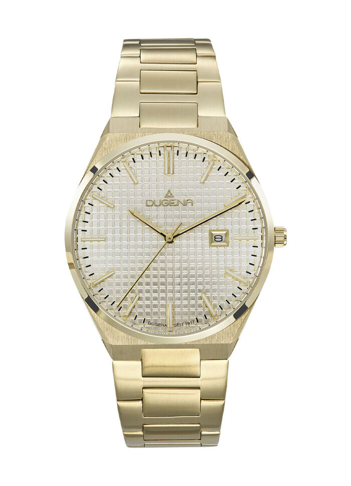 Dugena quartz herenhorloge met roestvrijstalen bandkast 