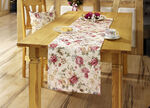 Tafel- en kamerdecoratie met hoogwaardige textielprint ECRU-MULTICOLOR