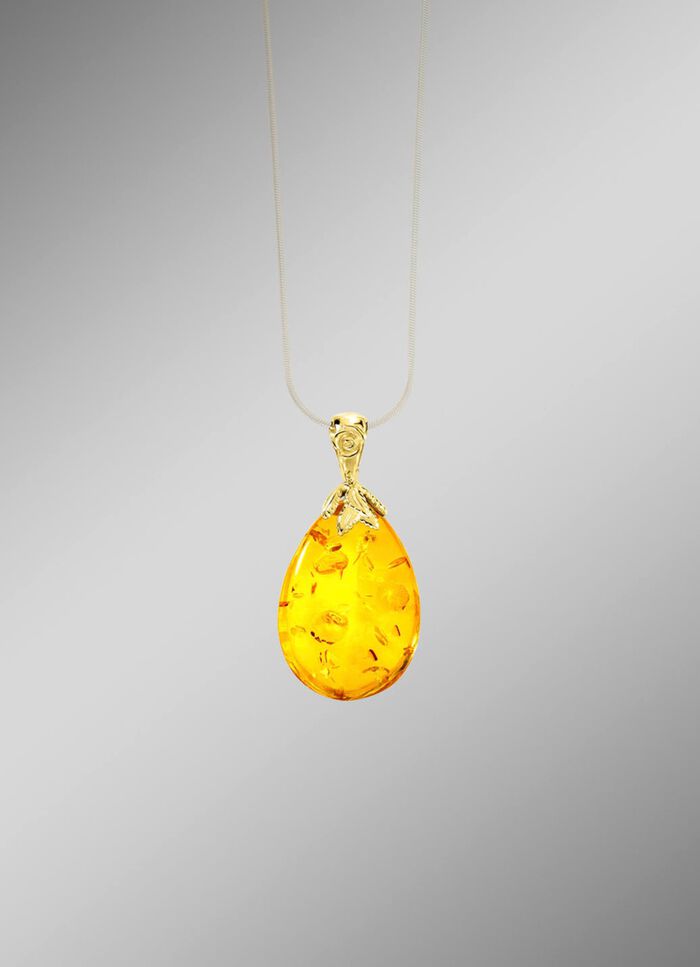 Een druppel licht &ndash; hanger met echt barnsteen! 