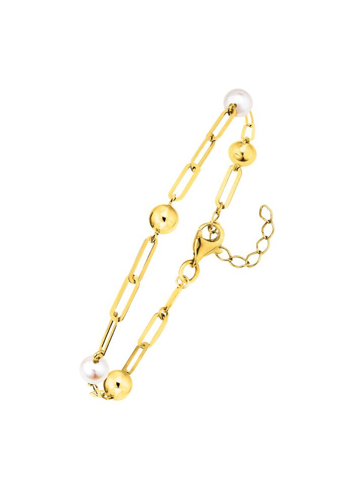 Gouden armband met zoetwaterparels 